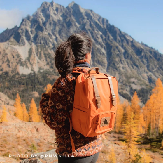 Orange backpack created by Adventurist Backpack Co.